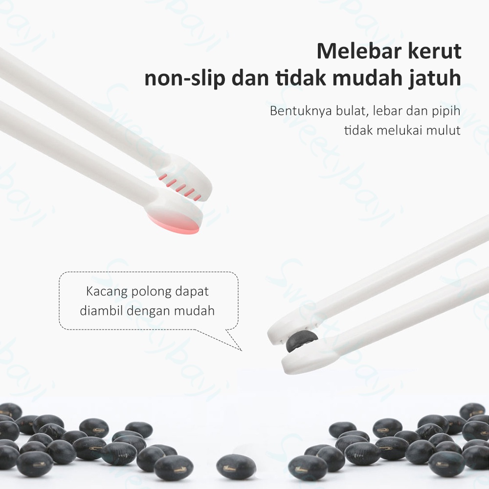 SweetyBayi Sumpit bayi anak BPA Free Sumpit anak belajar makan motif kucing Training chopstick anak