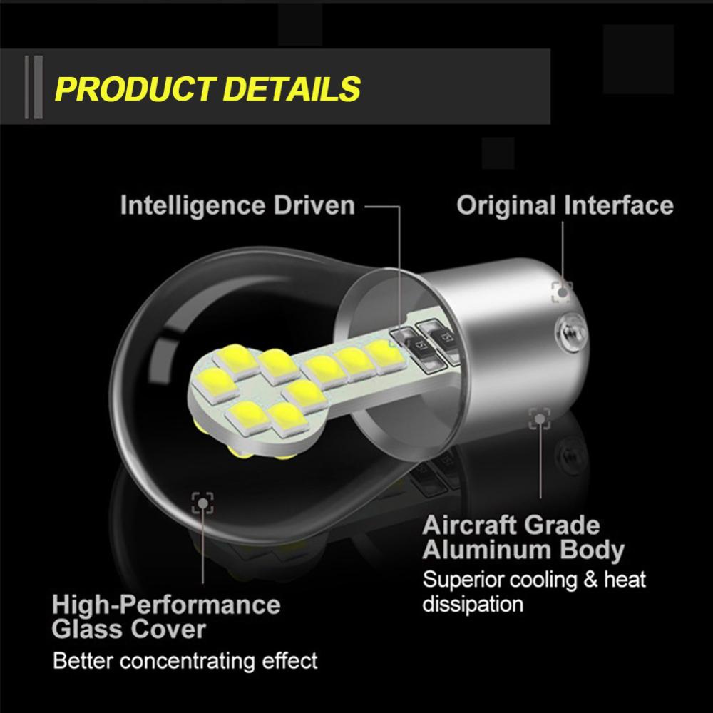 Openmall 1Pc Lampu LED Sinyal Mobil 1156 BA15S /1157 BAY15D Bohlam 18SMD Lampu Kabut DRL Sein Lampu 12V Putih/Kuning/Merah S4V1