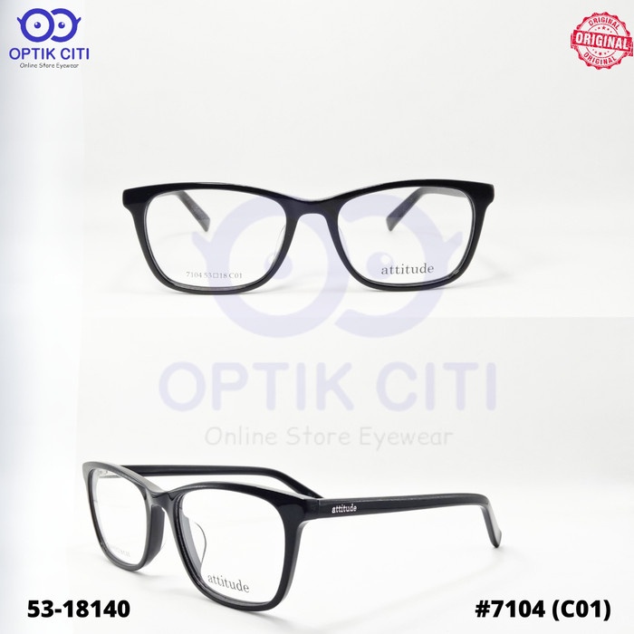 Frame Kacamata Pria Wanita Attitude 7104 Original