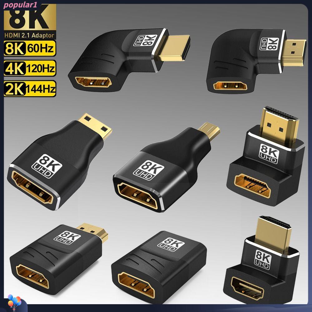 POPULAR Populer 3Pcs Adaptor 8K HDMI-Kompatibel Untuk Laptop HDTV Sudut Kanan90 270derajat 60HZ HDTV