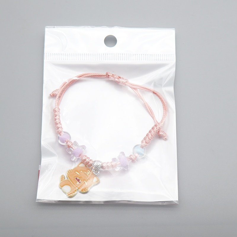 Koala Harimau Liontin Gadis Gelang Tali Kepang 1 Pcs Wanita Gelang Kerajinan Hadiah Ulang Tahun Aksesoris Fashion.