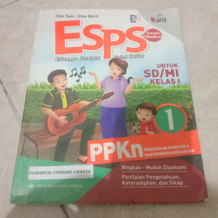 ESPS 1 PPKN / KELAS 1 SD ESPS PPKN PENERBIT ERLANGGA / SESUAI FOTO