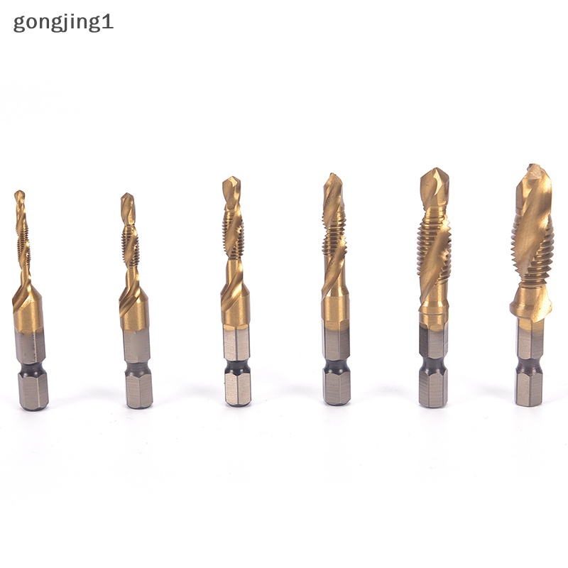 Ggg M3-M10 Hex Shank Titanium Plated HSS Mata Bor Ulir Sekrup Tangan Metric Tap ID