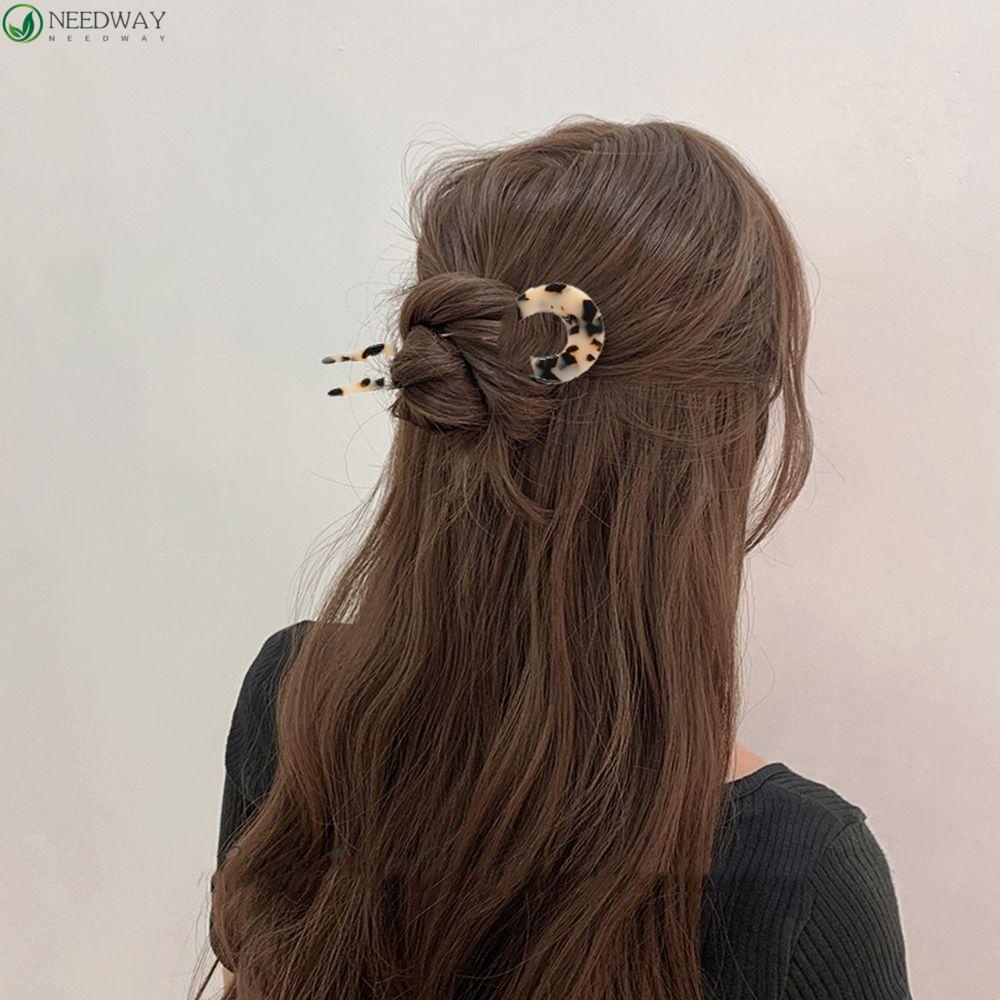 NEEDWAY Needway Hair Stick Rambut Disk Asam Asetat Vintage Gaya Korea Elegan Untuk Perempuan Hair Clip Untuk Wanita Jepit Rambut Berbentuk U