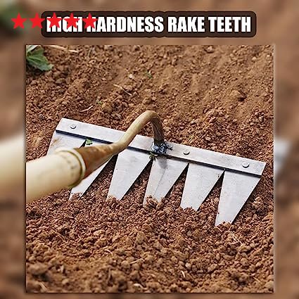 Cangkul Penyiang Gulma Garu Alat Garden Rake Pertanian Weeding Scarifier Artefak Alat Pertanian Daun Gigi Halaman Taman Pertanian