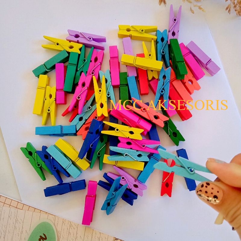 1PCS PENJEPIT FOTO / Wooden Clip Warna Warni, / jepitankayu/ Penjepit Foto polaroid woodenclipwarna rainbow