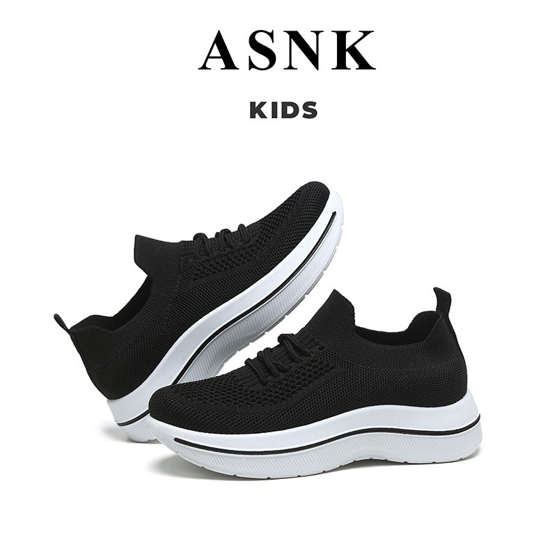 [GROSIR][COD] SEVEN_DAY SEPATU SLIP ON RAJUT SNEAKERS ANAK CEWEK COWOK USIA 7-9 THN WM2330 HITAM