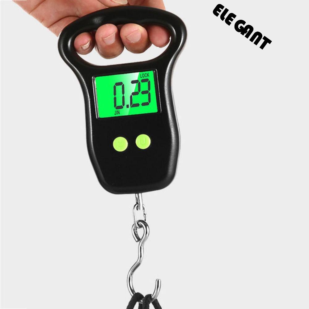 【 ELEGANT 】 Timbangan Koper Digital Mini Portable Backlight Fish Hook Hanging Scale