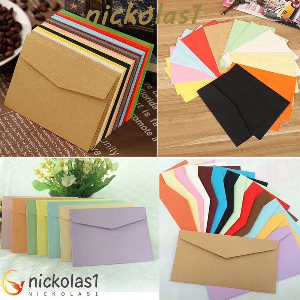 NICKOLAS1 20pcs 220X110mm Amplop Multifungsi Pratice Paper Gift Colorful Stationery Surat Kertas Tulisan