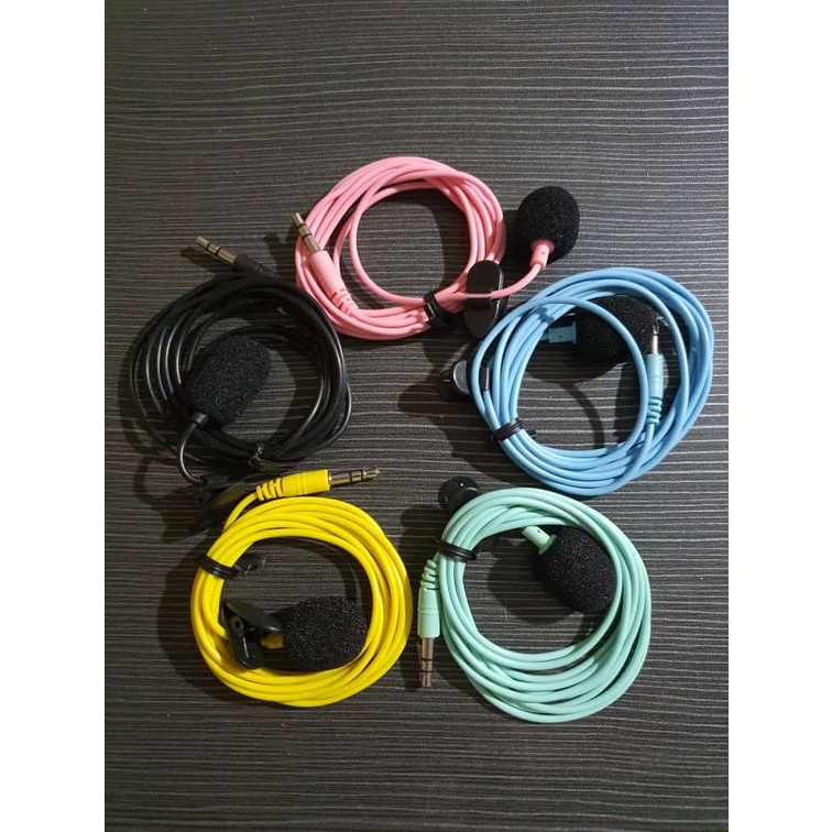 MIC YOUTUBER/TIKTOK MICROPHONE WITH CLIP MIC 3,5MM WARNA WARNI MIC CLIP ON MACAROON