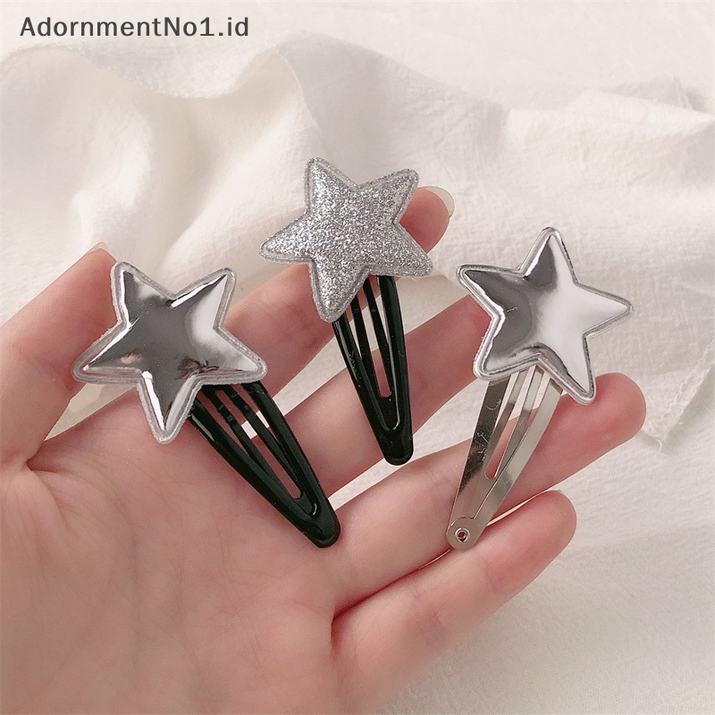 [AdornmentNo1] 1pasang Harajuku kulit bintang Pentagram Pin rambut manis lucu pesona Girly Trendy jepit rambut untuk wanita estetik aksesoris rambut