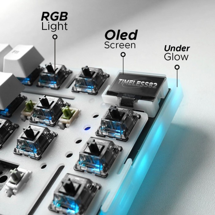 Noir Timeless82 75% Wireless OLED Mechanical Keyboard Gasket Mount PBT