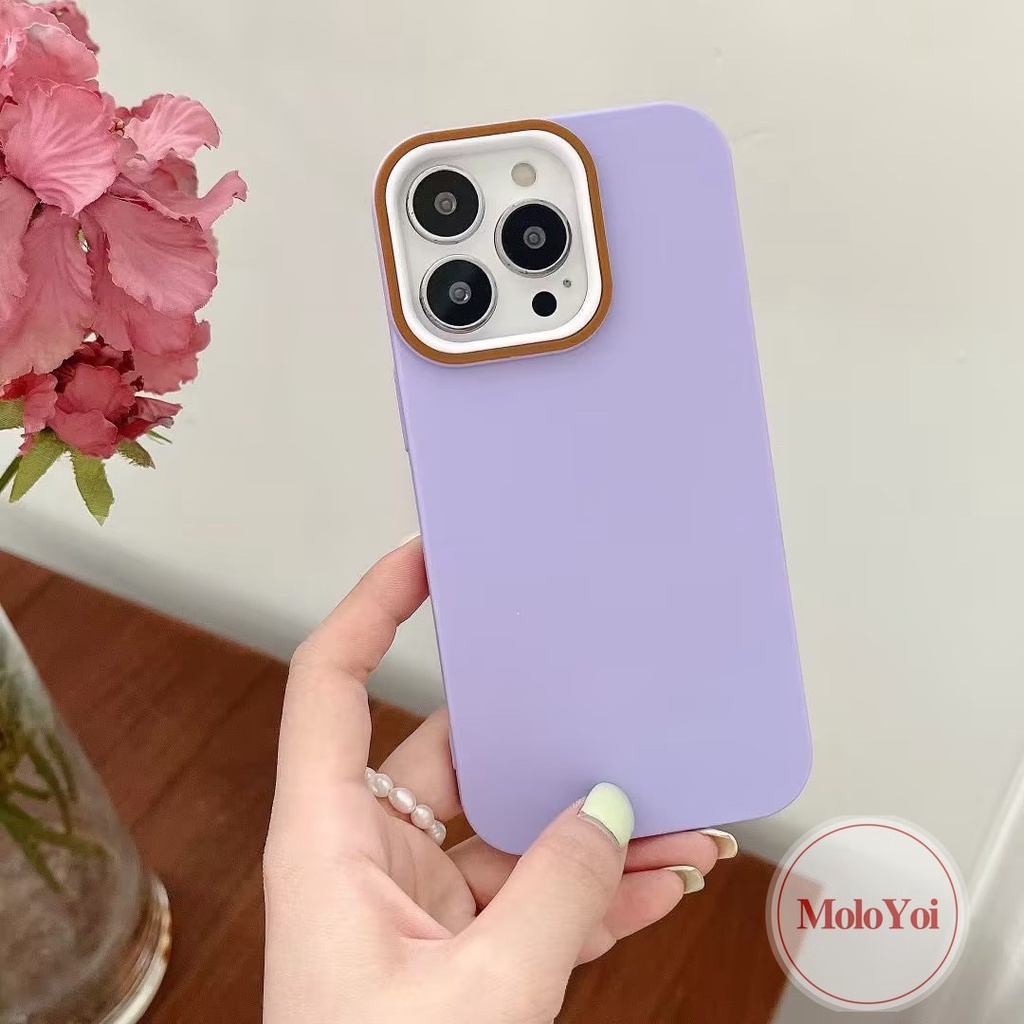 Candy Color Luxury Thicken Shockproof Case Compatible for IPhone XR XS X MAX 7Plus 11 14 12 13 Pro Max 8Plus 7 8 6 6S Plus SE 2020 Simple Camera Protective Solid Color Cover