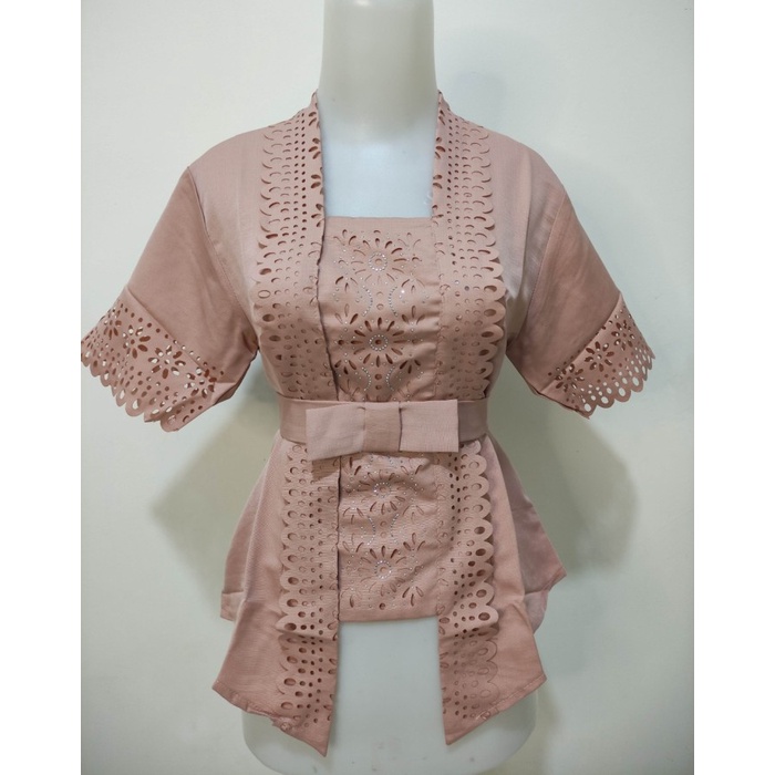 

Atasan kebaya kutubaru coklat / Kebaya kutubaru modern / Kebaya wisuda - Cokelat, XXL