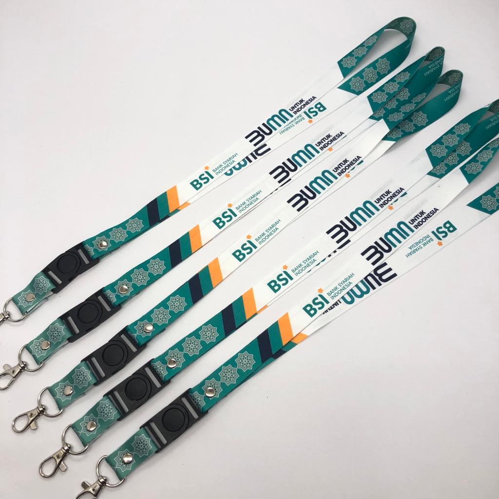 Lanyard ID Card Bank BSI BUMN Bank Syariah Indonesia Printing Full Colour 2 Sisi