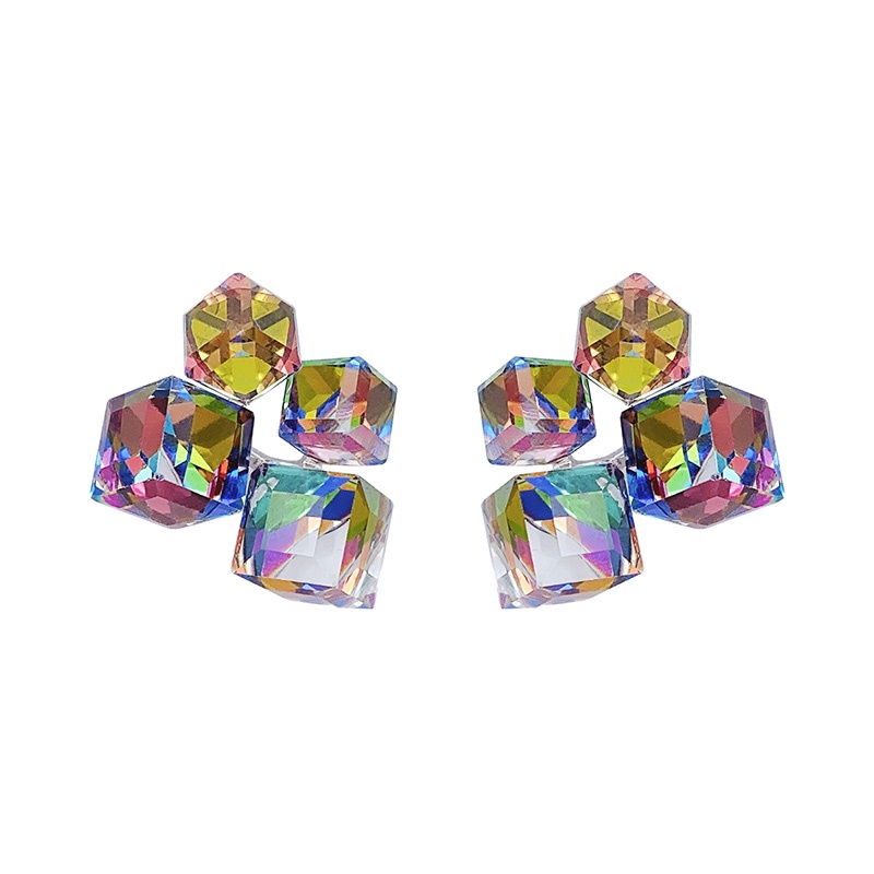 Desain Niche Mewah Ringan Gaya Baru Classy Anting Fashion Berlian Imitasi Tiga Dimensi Warna