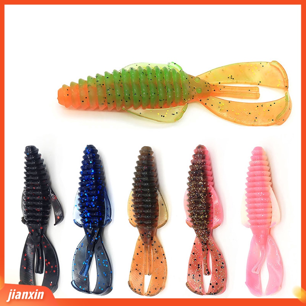 (In Stock) 10Pcs 8cm /4.5g Umpan Buatan Halus Realistis PVC Umpan Pancing Cacing Warna-Warni Untuk Air Tawar