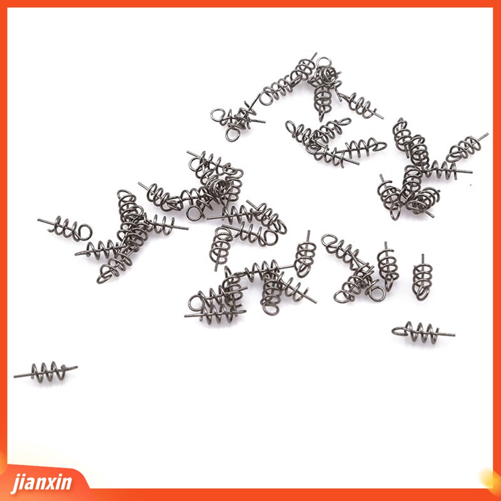 (In Stock) 50 Pcs Umpan Lock Pin Stainless Steel Umpan Lembut Memancing Tackle Aksesoris Lure Spring Pins Memancing Luar Ruangan