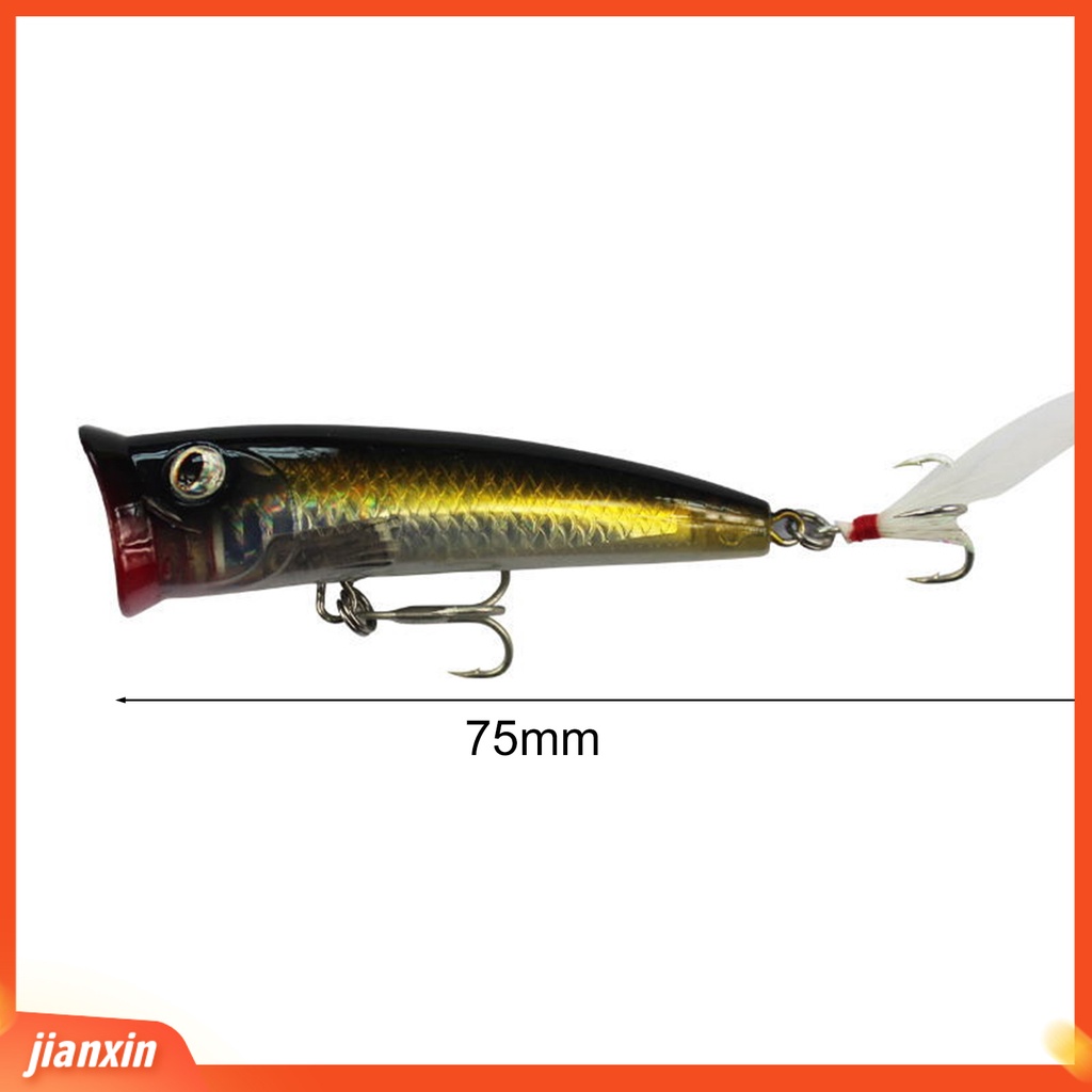 (In Stock) 75mm /10g Wobbler Popper Memancing Umpan Keras Lure Untuk Angling