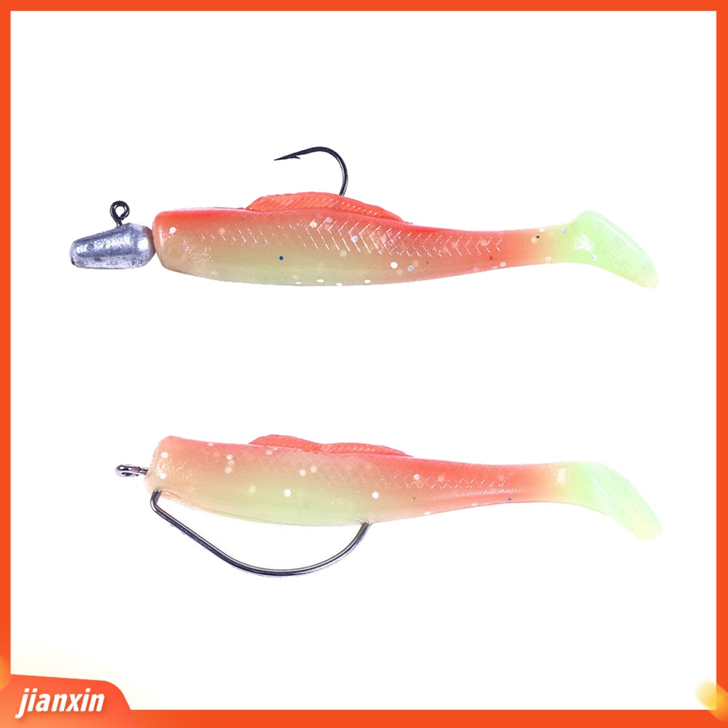 (In Stock) 6Pcs /Set 8cm Plastik T Tail Fake Lure Umpan Ikan Imitasi Lembut Bionic Fishing Tackle