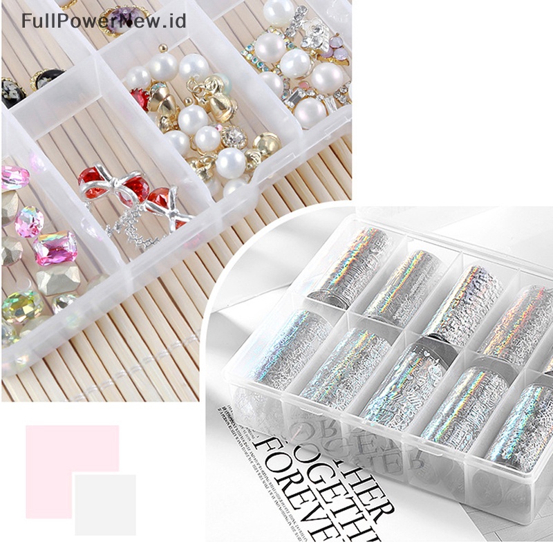 Power Nail Art Tempat Penyimpanan Berlian Imitasi Permata Aksesoris Wadah Kosong Plastik Bening ID