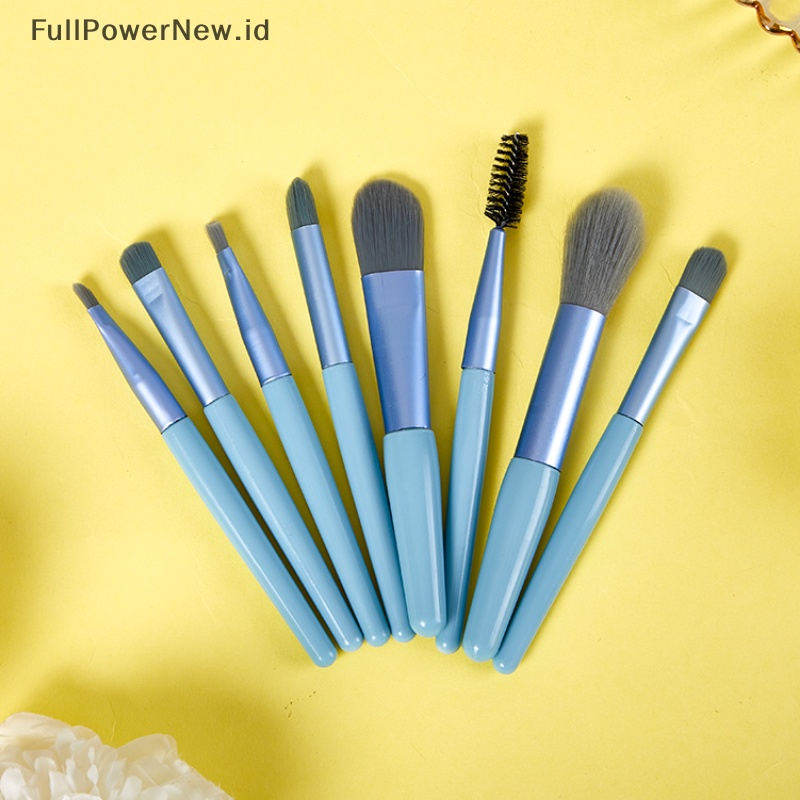 Power 8PCS Sikat Make up Mata Set Brush Eyeshadow Alis Blending Dengan Brush Bag ID