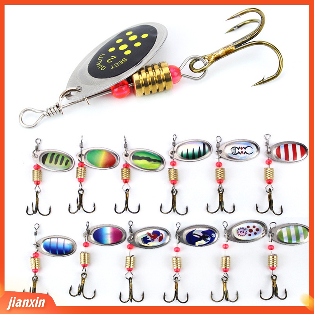 (In Stock) 3Pcs 6cm 2.5g Metal Carp Fishing Lure Getaran Umpan Spinner Sendok Dengan Kait