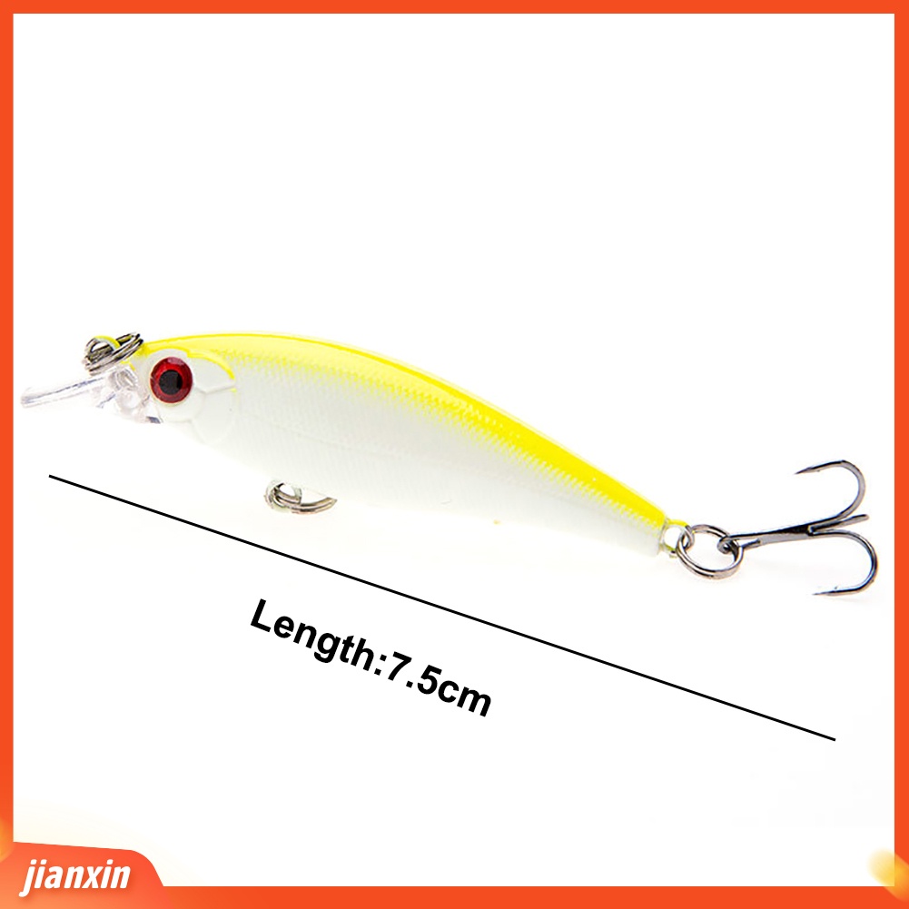 (In Stock) 7.5cm 6.7g Simulasi 3D Mata Umpan Pancing Wobbler Crankbait Dengan Kait