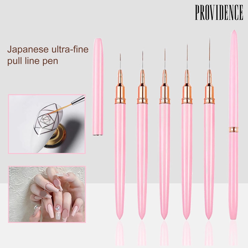 Providence 5Pcs Set Brushes Nail Art Ultra-Halus Ringan Tahan Lama Dotting Alat Gambar Untuk Kuku Yang Indah