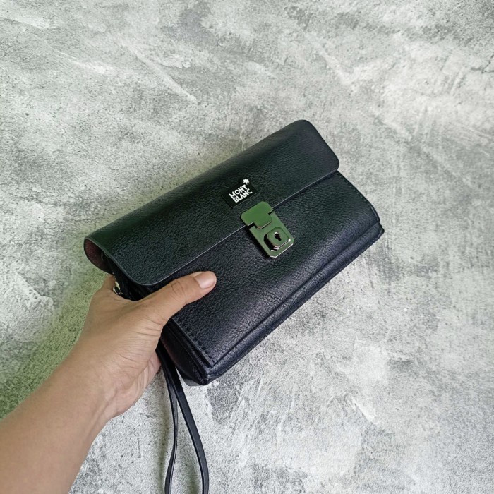 Clutch Tas Mont Blanct Handbag Pria Tas Tangan Kulit Wanita Dompet Kartu Business Clutch