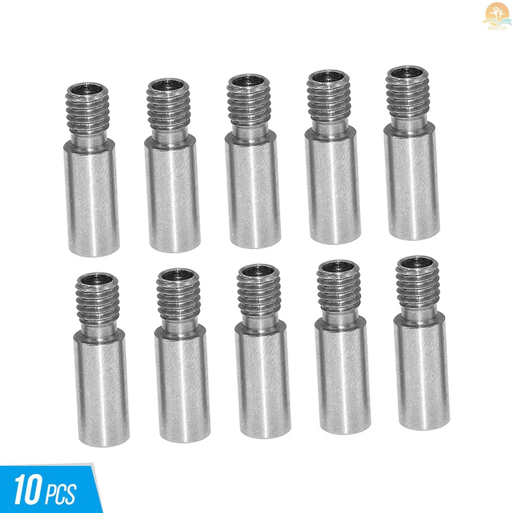 In Stock Heat Break Nozzle Tenggorokan M6 Sekrup 22mm Panjang Extruder V6 Dual Hotend J-Kepala Tenggorokan 3D Printer Parts 1.75mm All Metal/ Tabung 1.75mm/ Bore 4.1mm Paket 10pcs