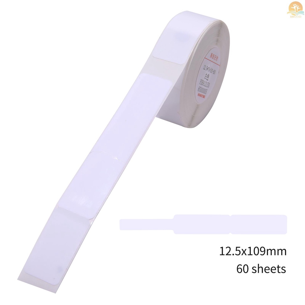 In Stock Niimbot Thermal Transfer Cable Label Skicker Kertas PET Untuk B18 Label Printer Barcode Harga Size Nama Label Kosong Tahan Air Sobek 14x120mm 55sheets /roll Untuk Pric