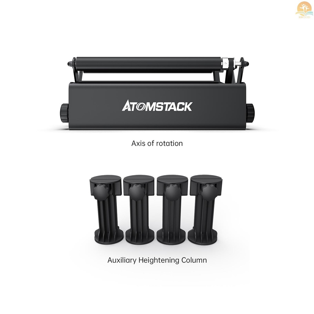 In Stock Rol ATOMSTACK R3 Untuk Benda Silinder Dengan360° Sumbu Ukir Putar 8penyuaian Sudut Ukir Diameter Sekecil 4MM Kompatibel Dengan95% Laser Engravin