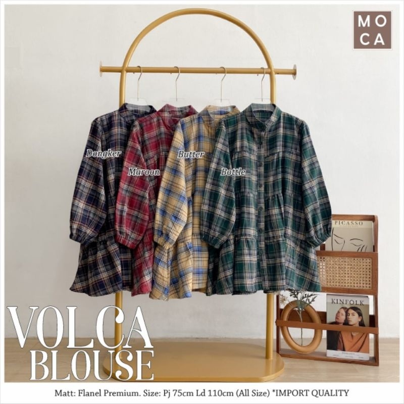 VOLCA BLOUSE ORI MOCA | Ld110 Flanel Premium