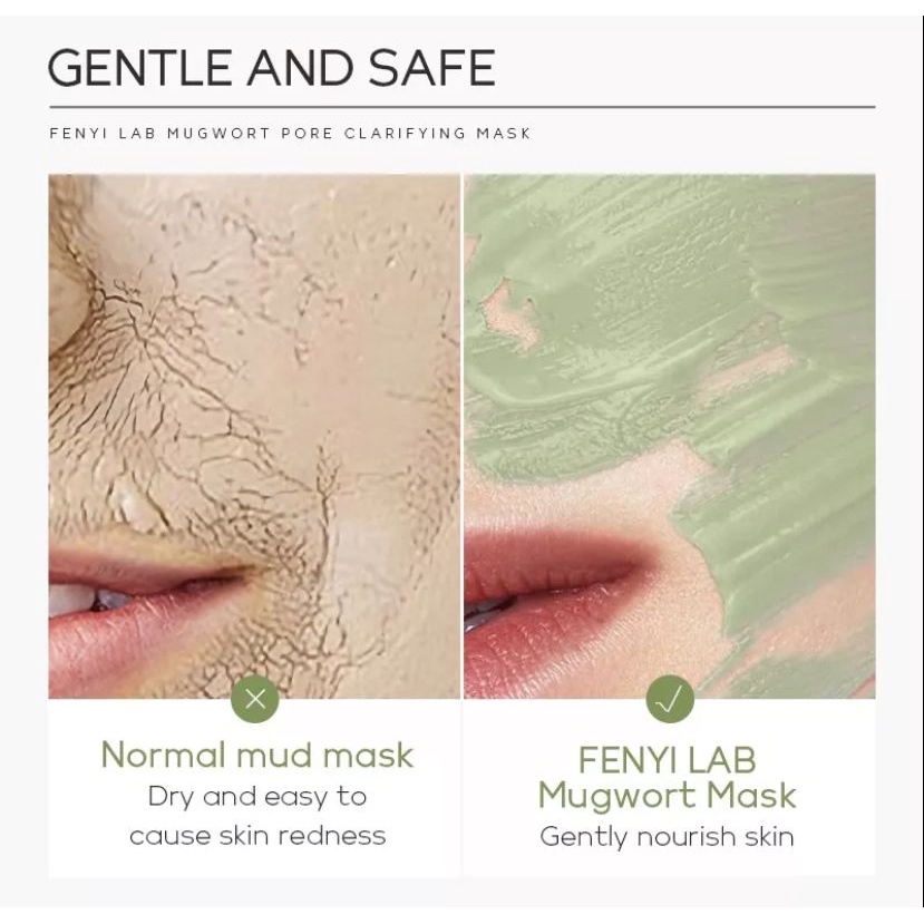 Fenyi Lab Mugwort Pore Clarifying Mud Mask Sachet Membersihkan Pori-Pori Mengangkat Komedo 8g