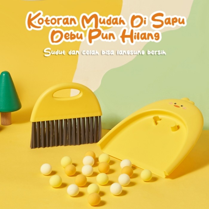 Baby Duck Desktop Mini D37 Sapu Pengki Mini Bebek Lucu Cleaning Broom