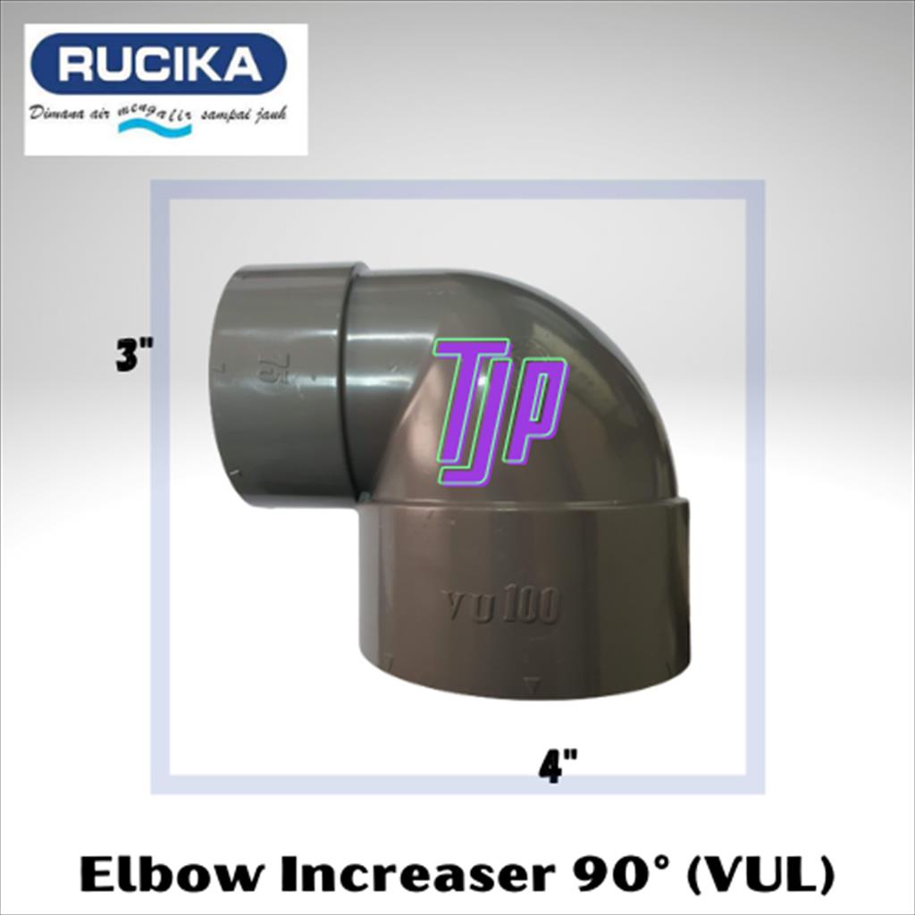 Knie / Elbow increaser 90°  (VUL) RUCIKA  4 X 3&quot;