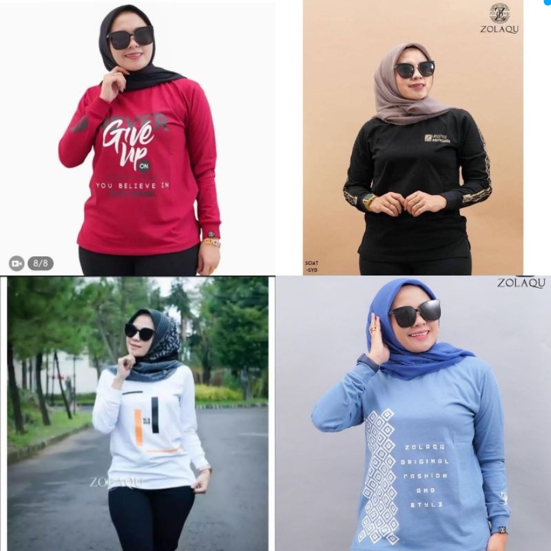 kaos zolaku lengan panjang cotton combed 24s ORIGINAL / kaos 17 agustus wanita lengan panjang / kaos