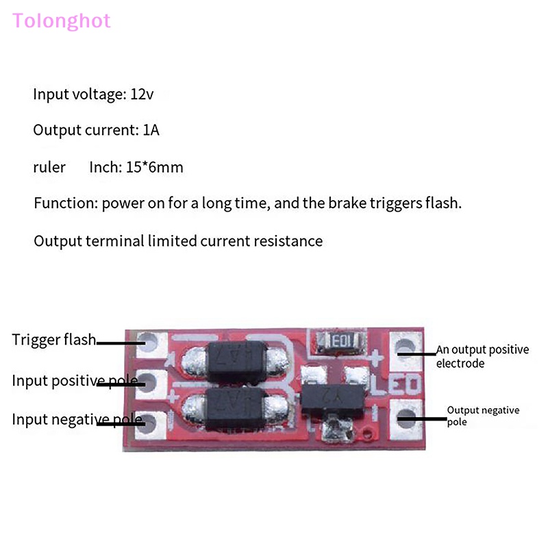 Tolonghot&gt; Modul Strobo Trigger Mobil Sangat-Kecil Kontrol Lampu Mobil Mini Chip LED Rem Gerakan Kontrol Strobo IC Sumur