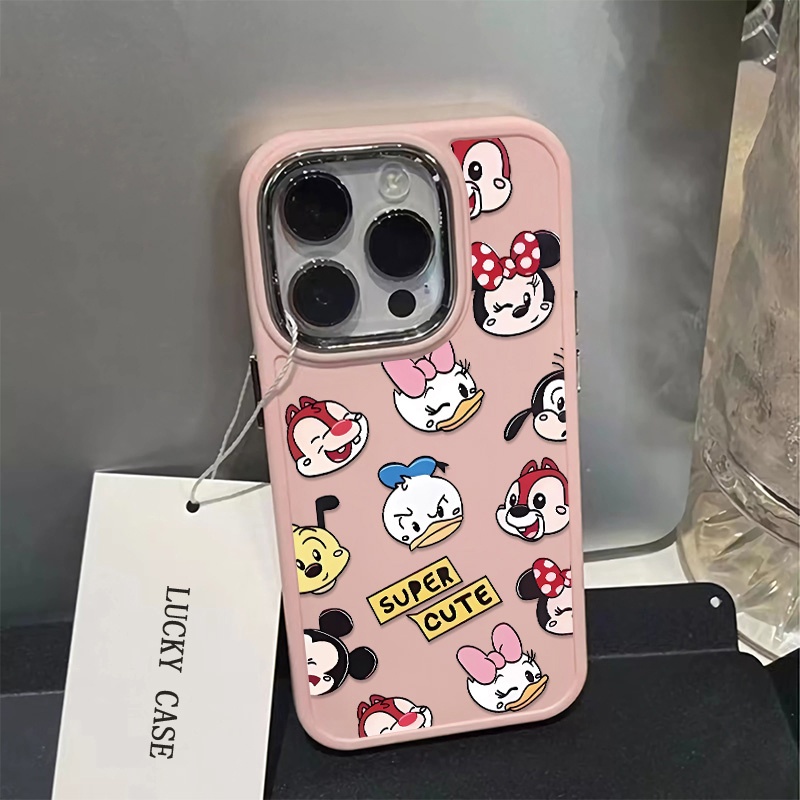 IPHONE Casing Ponsel Silikon Kompatibel Untuk Iphone14 13 12 11 Pro Max XS X Xr8 +7 Plus Hewan Lucu Casing Lembut Tombol Logam Shockproof Cover Cell Precticer