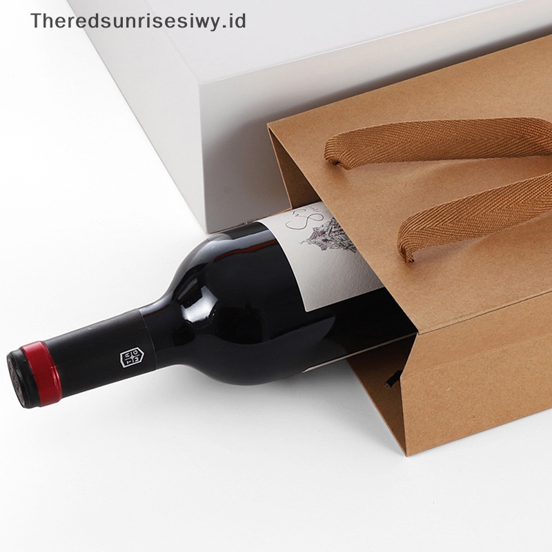 #Home &amp; Life #11*9*35cm Tas Hadiah Botol Wine Paper Bag Dengan Handle Untuk Pernikahan, Ulang Tahun~