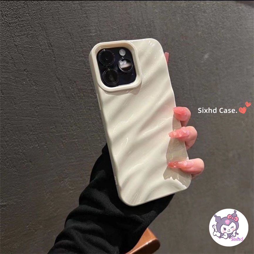 IPHONE Kompatibel Untuk Iphone14 13 12 11 Pro Max SE 2020x Xr Xs Max8 7 Plus Ins Sederhana Riak Air Dilapisi Ponsel Case Silikon Lembut Penutup Perlindungan Shock