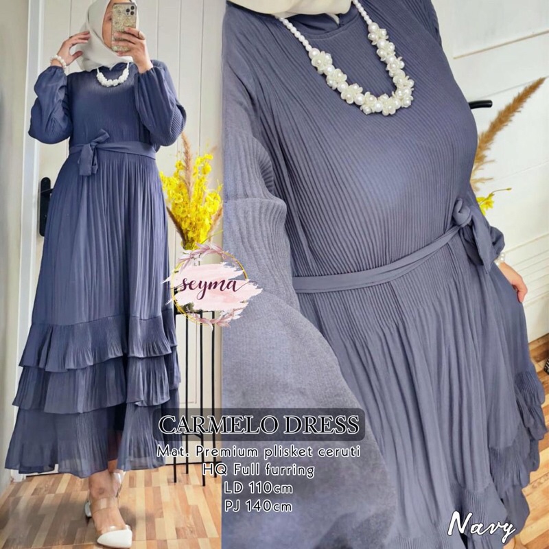 CARMELO DRESS ORI SEYMA | Premium Plisket Ceruti Hq