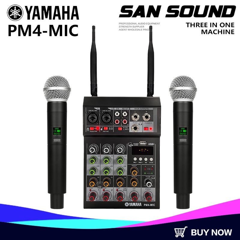 YAMAHA PM4 MINI Mixer Audio USB / Electro Bluetooth 4 Channel mendukung penyetelan mobil 12V sound system audio interface original