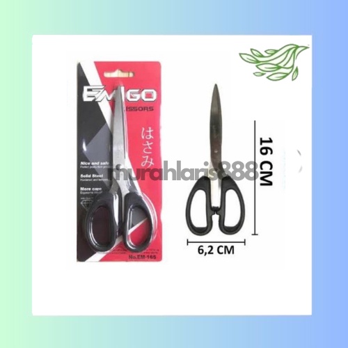 

Gunting Emigo Tanggung EM-165 / Stainless Steel Scissors Tajam Baja Anti Karat / Gunting Kertas Tanggung BEST SELLER