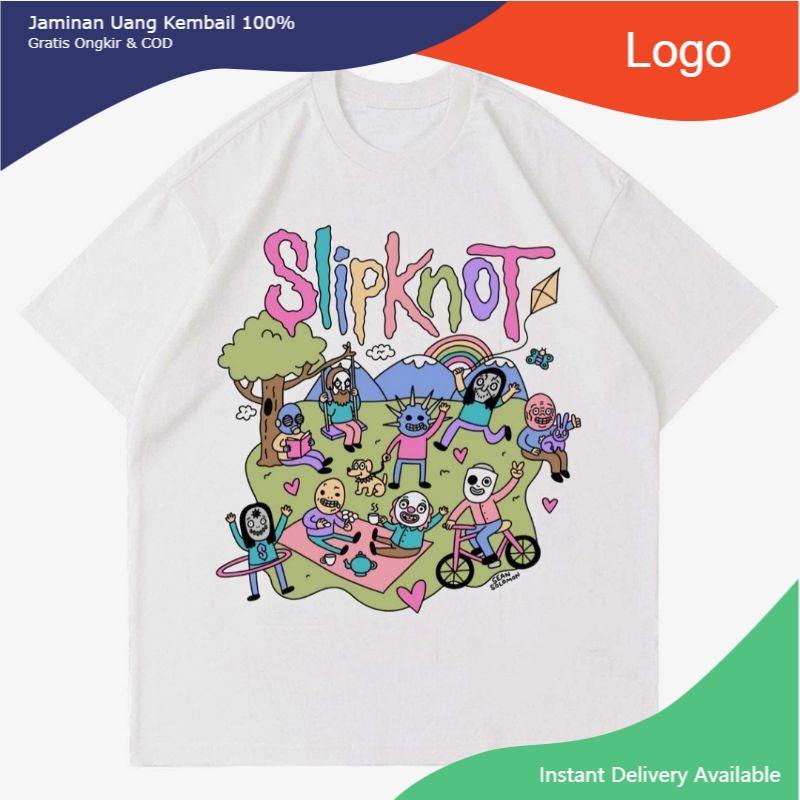 KAOS SLIPKNOT | T-SHIRT BAJU BAND METAL | KAOS METAL | KAOS OVERSIZE | CUTE SLIPKNOT
