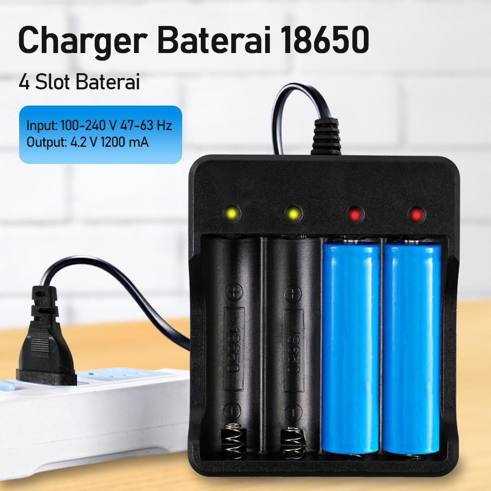 [COD] Charger Baterai 18650 4 Slot Mengisi Cepat dan Aman