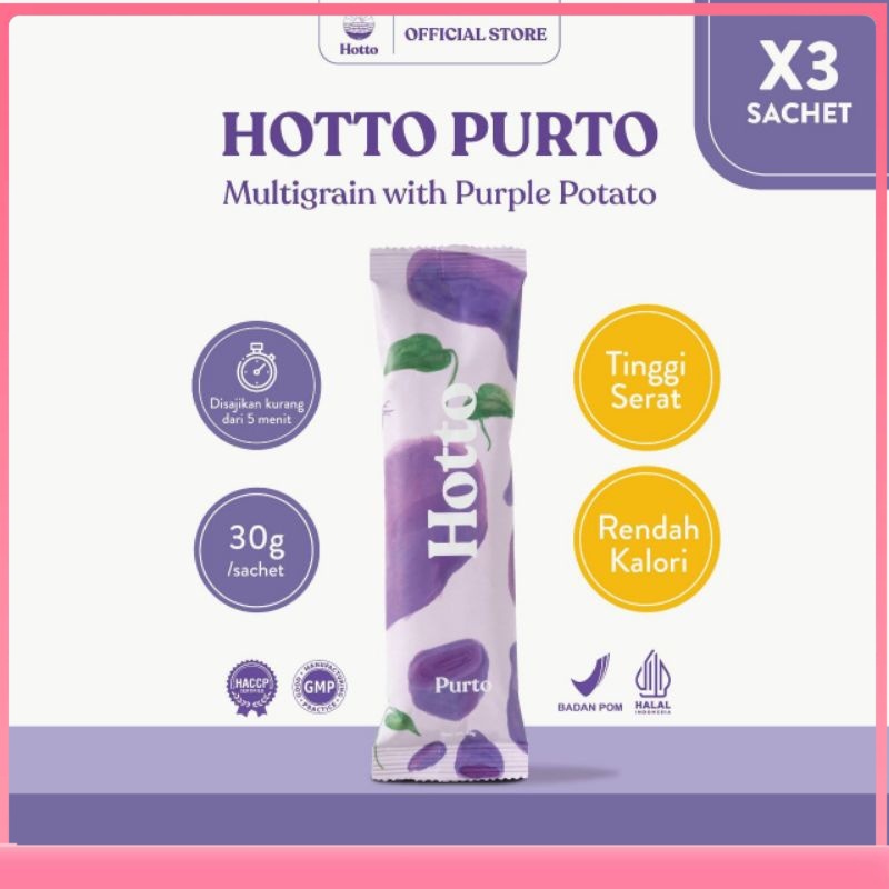 

Hotto Purto Oat 3 Sachet Persachet Eceran Multigrain Hotto Purto