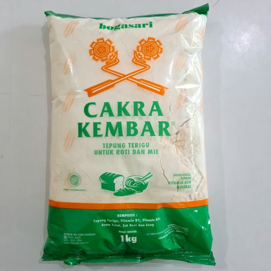 

Tepung Terigu CAKRA KEMBAR 1Kg [ Protein Tinggi ]