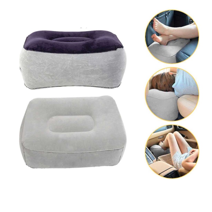 Bantal Angin Kaki Mobil Anak Portable Inflatable Foot Rest Pillow
